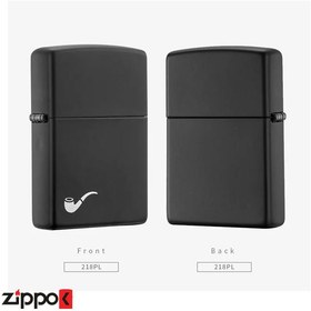 تصویر فندک زیپو مدل Zippo black matte pipe litr کد 218PL Zippo black matte pipe litr lighter 218PL