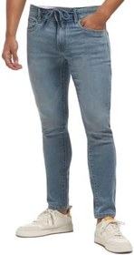 تصویر Lee Cooper Men Slim Fit Acid Wash Knitted Jeans With Drawstring Closure And Pockets 