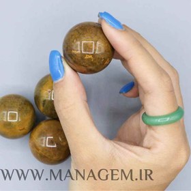 تصویر گوی سنگ جاسپر زرد 