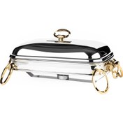 تصویر سوفله مستطیل متوسط راکلند پایه استیل رنگ نقره ای طلایی 