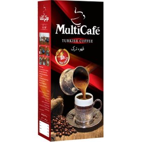 تصویر قهوه ترک مولتی کافه multicafe حجم 100 گرم ا multicafe turkish coffee weight 100gr multicafe turkish coffee weight 100gr