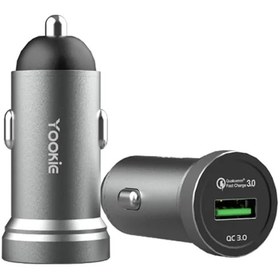تصویر شارژر فندکی YOOKI مدل PC2 – همراه با کابل میکرو USB، شارژ سریع و ایمن در خودرو 
