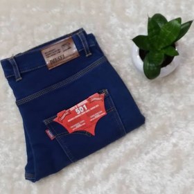 تصویر شلوار لی مردانه حوله‌ای رنگ سرمه‌ای سایز ۴۴ تا ۵۲ 