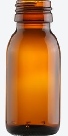 تصویر بطری شیشه ای دارویی 60 سی سی با درب فلزی MEDICENE GLASS BOTTLE 60 ML