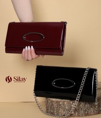 تصویر کیف مجلسی زنانه ورنی مدل یراق بیضی | در سه رنگ مشکی، زرشکی و پلنگی 