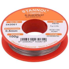 تصویر سیم لحیم استانول مدل STANNOL SN63PB37 0.5mm 100gr 