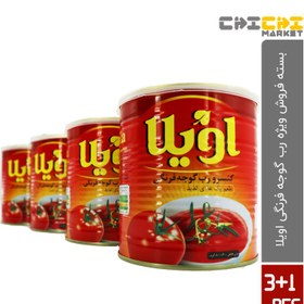 تصویر بسته فروش ویژه رب گوجه فرنگی 800 گرمی 3 عددی اویلا به همراه یک عدد رایگان 