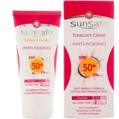 تصویر کرم ضد آفتاب SPF 50 ضد چروک فاقد رنگ سان سیف 