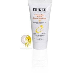 تصویر کرم ضد آفتاب رنگی SPF50 فاقد چربی اریکه Erikeh بژ روشن 50ml 