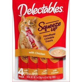 تصویر تشویقی بستنی گربه کم کالری آمریکا Delectable squeeze cat treats