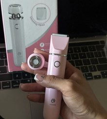 تصویر شیور یا ماشین اصلاح صورت و بدن زنانه 2 در 1 ضدآب مدل EC20 برند Cayzor Bikini Trimmer and Shaver Kit for Women - 2-in-1 Wet/Dry Electric Body Hair Trimmer Facial Hair Removal Cordless Waterproof Bikini Shaver Razor for Face Lip Chin Pubic Underarm Legs