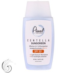 تصویر کرم ضد آفتاب بی‌رنگ پیکسل SPF 50 مدل Centella ‌محافظ UVA ،UVB، ++++PA مناسب برای انواع پوست‌ حجم 50 میلی‌لیتر 
