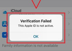 تصویر رفع ارور نات اکتیو اپل آیدی This Apple ID is NOT ACTIVE