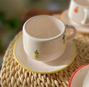 تصویر فنجان نعلبکی طرح میوه 