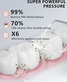 تصویر فلوسر دهانی قابل حمل نخ دندان بی سیم MySmile با نمایشگر OLED 5 حالته 8 سر جت قابل تعویض و مخزن آب قابل جدا شدن 350 میلی لیتری برای استفاده در سفر در منزل (مشکی) - ارسال 20 روز کاری ا MySmile Powerful Cordless Water Dental Flosser Portable Oral Irrigator with OLED Display 5 Modes 8 Replaceable Jet Tips and 350 ML Detachable Water Tank for Home Travel Use (Black) MySmile Powerful Cordless Water Dental Flosser Portable Oral Irrigator with OLED Display 5 Modes 8 Replaceable Jet Tips and 350 ML Detachable Water Tank for Home Travel Use (Black)