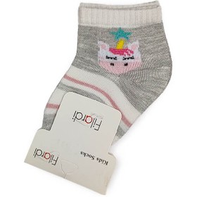 تصویر جوراب نوزادی دخترانه طرح اسب تک شاخ طوسی فیلاردی Filardi Filardi Gray Unicorn Baby Girl Socks