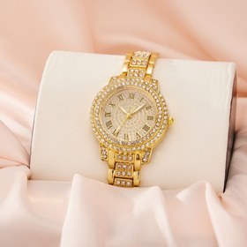 تصویر ساعت زنانه برند جینوا بند استیل نگین دار کد 7540 - کد یک / ساعت زنانه wrist watch