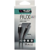 تصویر کابل AUX به لایتنینگ وی اسمارت مدل VS-44 با طول ۱ متر و کانکتورهای طلاکاری شده VSMART VS-44 AUX to Lightning Audio Cable with Gold-Plated Connectors, 1m