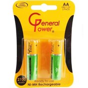 تصویر باتری قلم AA شارژی General Power (GP) مدل 2100 mAh 