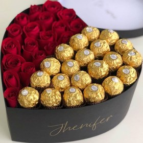 تصویر جعبه گل و شکلات 