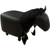 تصویر پاف طرح اسب مشکی مات 