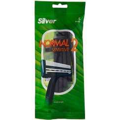 تصویر خودتراش مدل نرمال تو سنسیتیو بسته 5 عددی سیلور Silver Normal 2 Sensitive Shave Blade Pack Of 5