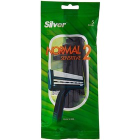 تصویر خودتراش مدل نرمال تو سنسیتیو بسته 5 عددی سیلور Silver Normal 2 Sensitive Shave Blade Pack Of 5