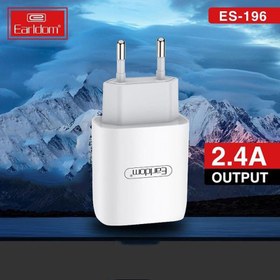 تصویر شارژر دیواری فست شارژ Earldom ES-196 2 Earldom ES-196 2.4A Fast Wall Charger With