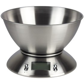 تصویر ترازوی آشپزخانه یونیک کاسه دار استیل مدل UN-6518 Unique kitchen scale with steel bowl model UN-6518