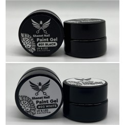 تصویر پینت ژل شانت نیل طراحی ناخن ۵میل کاسه ای - مشکی Paint gel shanet nail nail design 5ml