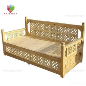 تصویر تخت سنتی چوبی 60*160 کد 244 