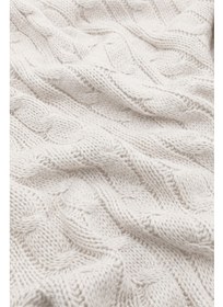 تصویر پتو تلویزیونی بافتنی بایوکاتن با پوم‌پوم - کرم برند favora Biocotton Knitwear Pompom TV Blanket - Cream