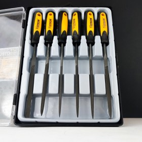 تصویر سوهان و سنباده سوزنی ست 6 عددی - برند اصلی Hoteche هوتچ (403006) 6PCS NEEDLE FILE SET