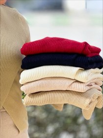 تصویر بلوز بافت چپ و راستی - سفید 