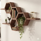 تصویر شلف دیواری چوبی رزا 