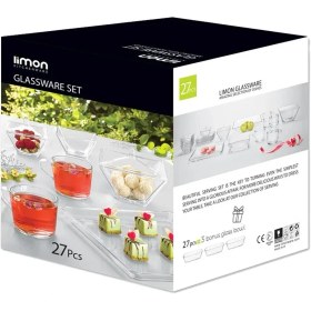 تصویر سرویس پذیرایی لیمون 27 پارچه شیشه ای کد 235100 