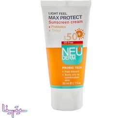 تصویر ‫کرم ضد آفتاب مکس پروتکت نئودرم رنگی فاقد چربی مناسب پوست‌ چرب و مختلط SPF50 Neuderm Max Protect Sunscreen Tinted Oil free For Oily And Combination Skin SPF50 Cream 50ml