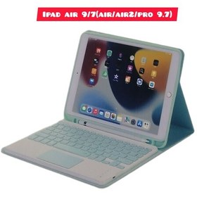 تصویر کیف کیبوردار Smart keyboard مناسب برای تبلت اپل ipad 9. 7-air-air2-pro 9. 7تاچ پد-جای قلم دار 