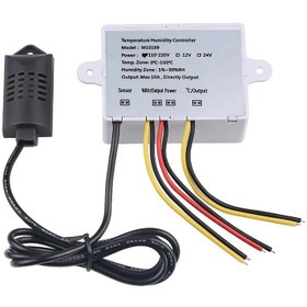 تصویر ماژول ترموستات دما و رطوبت XK-W1099 220V محدوده اندازه گیری دما -20 درجه الی 80+ درجه و جریان خروجی 10 آمپر
