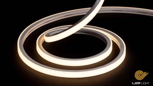 تصویر ریسه نئون فلکس 220 ولت تراکم 120مدل LA-miniNEON 120-20 برند لوپ لایت (رنگ: نچرال و انبه ای) 