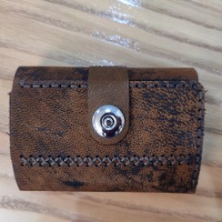 تصویر کیف پول چرم طبیعی بندی به همراه جیب اسکناس 