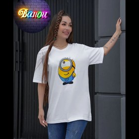 تصویر جدیدترین مدل تیشرت زنانه نخ پنبه طرحدار انیمیشن The newest model Women's T-shirt cotton thread patterned Animation