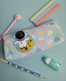 تصویر جامدادی تک زیپ فضانوردی چراغ‌دار - آبی 