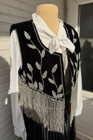 تصویر جلیقه گندم آویزی مشکی 