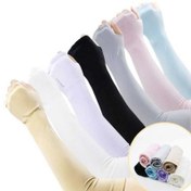 تصویر ساق دست ورزشی فینگردار Let’s Slim مدل 82320 بسته دو عددی 