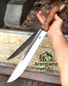 تصویر چاقوی شکاری ۴۰ سانتی با غلاف جنس تیغه فولاد 