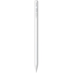 تصویر قلم لمسی بیسوس مدل BS-PS001 Wireless Version Baseus Smooth Writing Active Stylus (Wireless Version) White (Containing Universal Type-C 3A 0.3m USB Wire in White*1; Active Tip*1) SXBC000102