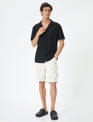 تصویر شورت و شلوارک مردانه سفید کوتون | 4SAM40064HW اورجینال 