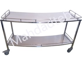 تصویر ترالی منحنی استیل مدل گارد دار - کد 2-MHT25 - 50*110 ارتفاع 85 Curved trolley