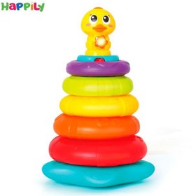 تصویر اسباب بازی حلقه موزیکال جوجه 6+ ماه Hola Toys rainbow duck toy:2101